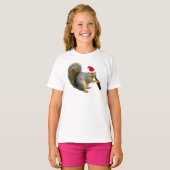 サンタのリスの飲むビール Tシャツ (正面フル)