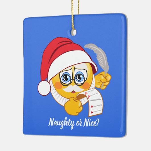 サンタのリストのEmojiのいけないですかニースオーナメント セラミックオーナメント (左)