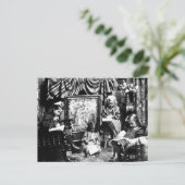 サンタのリストを作る – ヴィンテージ立体視 シーズンポストカード (スタンド正面)