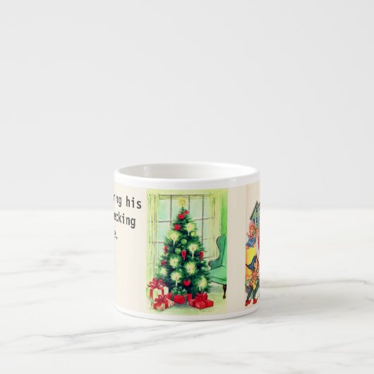 サンタのリスト名前の追加子供スモールカップクリスマス エスプレッソカップ (正面)