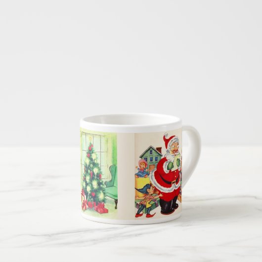 サンタのリスト名前の追加子供スモールカップクリスマス エスプレッソカップ (正面右)
