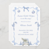 サンタのリトルヘルパーベイビーシャワー 招待状 (正面/裏面)