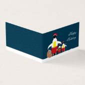 サンタのリトルヘルパー ファミリーフォト クリスマスカード 名刺 (外部)