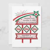 サンタのレトロな看板 - ホホホ、楽しいクリスマス 招待状 (裏面)