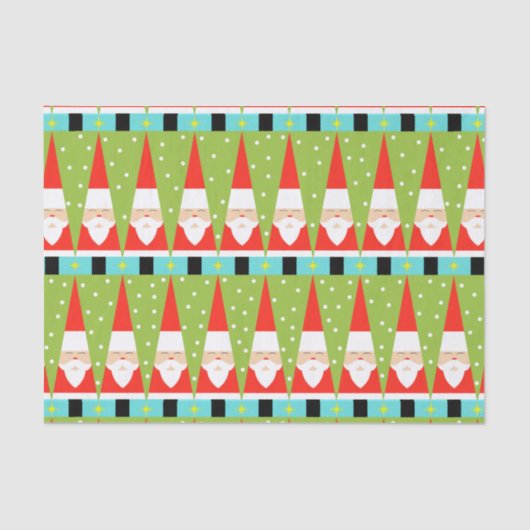 サンタのレトロの幾何学的なティッシュペーパー 薄葉紙 (正面)