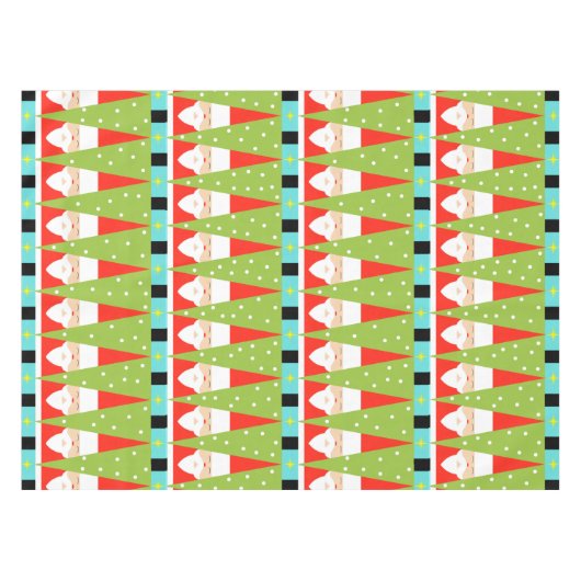 サンタのレトロの幾何学的なテーブルクロス テーブルクロス (正面(横))