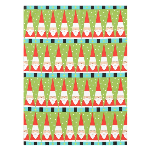 サンタのレトロの幾何学的なテーブルクロス テーブルクロス (正面)