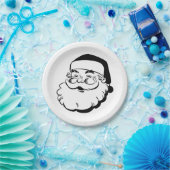 サンタのレトロの白 ペーパープレート (パーティー)