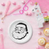 サンタのレトロの白 ペーパープレート (パーティー)