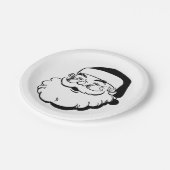 サンタのレトロの白 ペーパープレート (アングル)