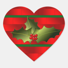 サンタのレンガとヤドリギのステッカー ハートシール