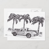 サンタのレースカー シーズンポストカード (正面/裏面)