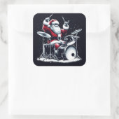 サンタのロックスピリットとホリデードラミング スクエアシール (バッグ)