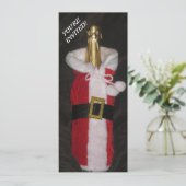 サンタのワイン・ボトルのクリスマスのパーティの招待状 招待状 (スタンド正面)