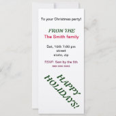 サンタのワイン・ボトルのクリスマスのパーティの招待状 招待状 (裏面)