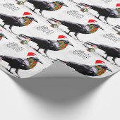 サンタのワタリガラスのクリスマスのギフトのコレクション ラッピングペーパー (角)