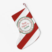 サンタのワークショッパーソナライズされたプ名 スモールクリスマスストッキング (裏面 (吊り時))