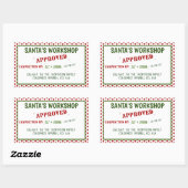 サンタのワークショップが検査し、承認されたギフトラベル 長方形シール (シート)