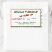 サンタのワークショップが検査し、承認されたギフトラベル 長方形シール (バッグ)