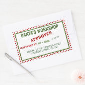 サンタのワークショップが検査し、承認されたギフトラベル 長方形シール (封筒)