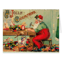 サンタのワークショップでのヴィンテージクリスマス