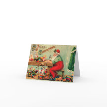 サンタのワークショップでのヴィンテージクリスマス