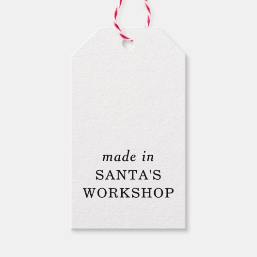 サンタのワークショップで作られたクリスマススクリプト ギフトタグ (正面)