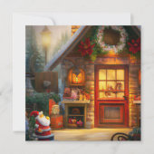 サンタのワークショップのクリスマスカード (正面)