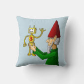 サンタのワークショップの小妖精や小人&ロボット クッション (裏面)