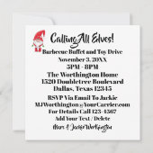 サンタのワークショップへの招待状 招待状 (裏面)