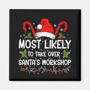 サンタのワークショップを乗っ取る可能性大 Xmas マグネット