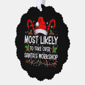 サンタのワークショップクリスマスを引き継ぐ可能性が最も高い オーナメントカード (左)