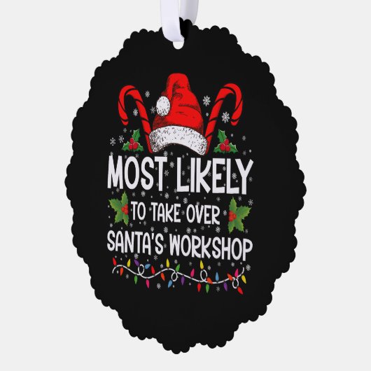 サンタのワークショップクリスマスを引き継ぐ可能性が最も高い オーナメントカード (左)