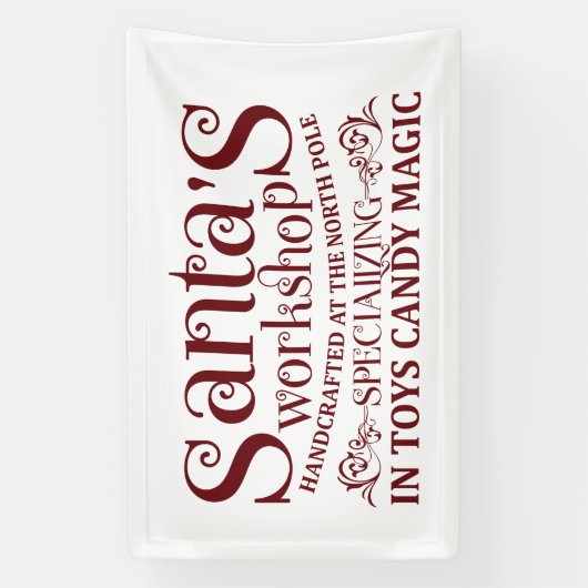 サンタのワークショップ北極クリスマス 横断幕 (縦)