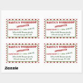 サンタのワークショップ承認および検査されたギフトラベル 長方形シール (シート)