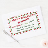 サンタのワークショップ承認および検査されたギフトラベル 長方形シール (封筒)