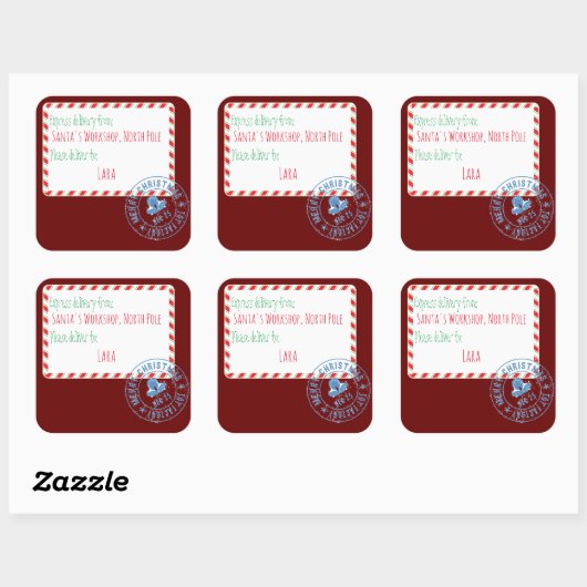 サンタのワークショップ配信 スクエアシール (シート)