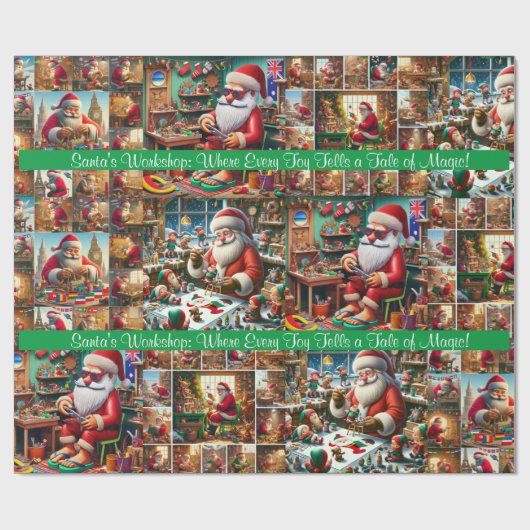 サンタのワークショップ:おもちゃ一つひとつが語る場所 ラッピングペーパー (フラット)