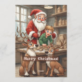 サンタのワークショップ キッズ ノースポール クリスマスパーティー 招待状 (裏面)