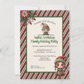 サンタのワークショップ ホリデーパーティー 招待状 (裏面)