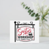サンタのワークショップ ホリデー ポストカード (スタンド正面)