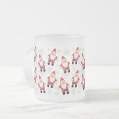 サンタのヴィンテージの格言のガラスクリスマスのマグ フロストグラスマグカップ (正面左)