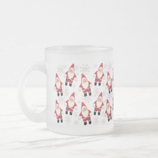 サンタのヴィンテージの格言のガラスクリスマスのマグ フロストグラスマグカップ (左)