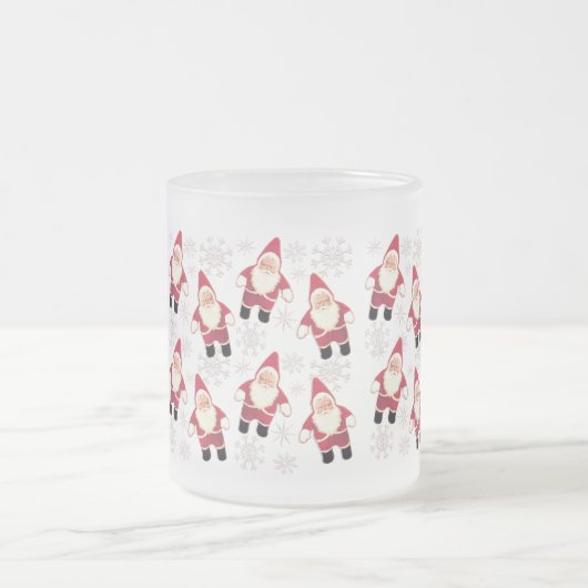 サンタのヴィンテージの格言のガラスクリスマスのマグ フロストグラスマグカップ (中央)