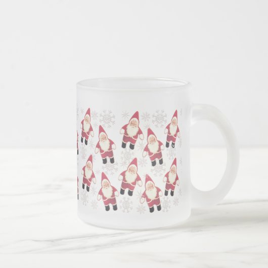 サンタのヴィンテージの格言のガラスクリスマスのマグ フロストグラスマグカップ (右)