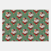 サンタのヴィンテージイメージ ラッピングペーパーシート (正面)