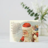 サンタのヴィンテージクリスマス詩の休日はがき シーズンポストカード (スタンド正面)