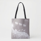 サンタの下の白い冬の雪飛んでいる片 トートバッグ (正面)