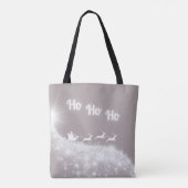 サンタの下の白い冬の雪飛んでいる片 トートバッグ (裏面)