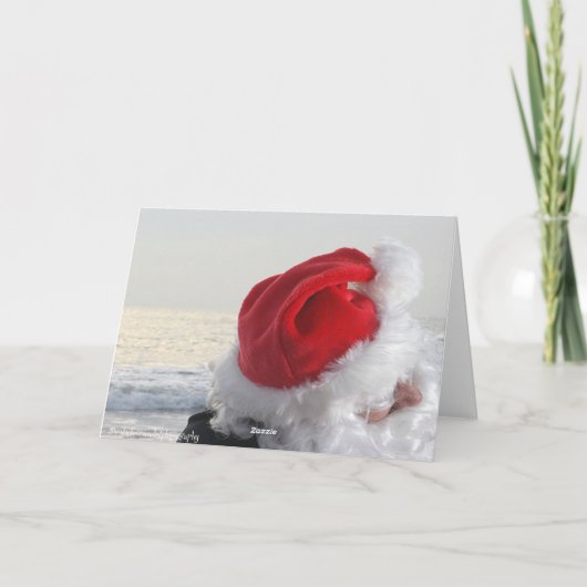 サンタの中の挨拶はサーフィンのレッスンを与えます シーズンカード (裏面)